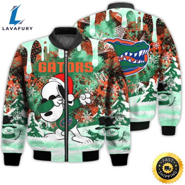 Florida Gators Snoopy Dabbing The Peanuts Sports Football American Christmas Dripping Matching Gifts Unisex 3D Bomber Jacket