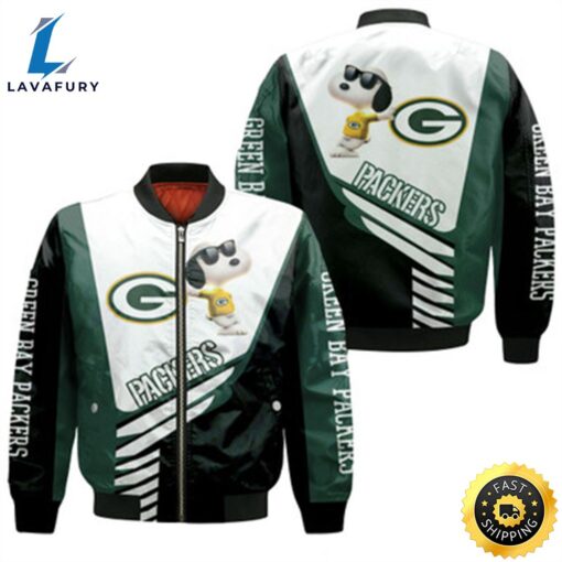 Green Bay Packers Snoopy 3D Jersey Bomber Jacket