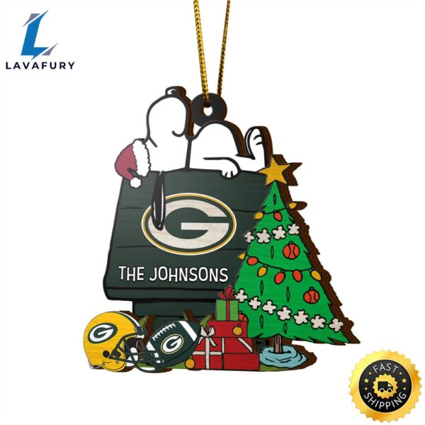 Green Bay Packers Snoopy NFL Sport Ornament Custom Name