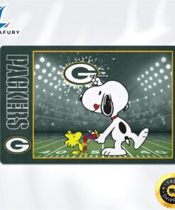Green Bay Packers Snoopy Outside Doormat