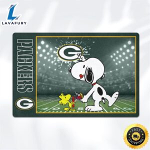 Green Bay Packers Snoopy Outside Doormat