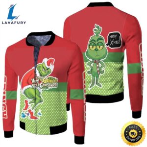 Grinch Christmas Merry X Mas How To Grinch Stole Christmas Red Green 3D Designed Allover Gift For Grinch Fans Christmas Fans Bomber Jacket