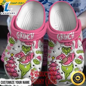 Grinch Pink Merry Christmas Crocs…