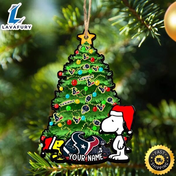 Houston Texans Snoopy And NFL Sport Ornament Personalized Your Name