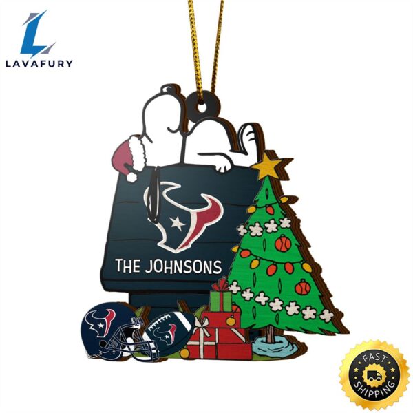Houston Texans Snoopy NFL Sport Ornament Custom Name