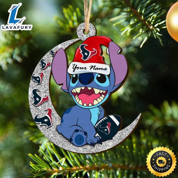 Houston Texans Stitch Ornament, NFL Christmas And St With Moon Ornament