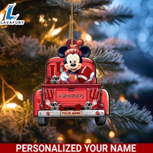 Indiana Hoosiers Mickey Mouse Ornament Personalized Your Name Sport Home Decor