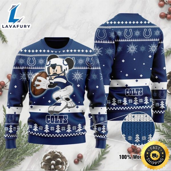 Indianapolis Colts Mickey Mouse Funny Ugly Christmas Sweater, Perfect Holiday Gift