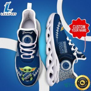 Indianapolis Colts NFL Baby Yoda Sneakers Max Soul Shoes Custom Name For Fans