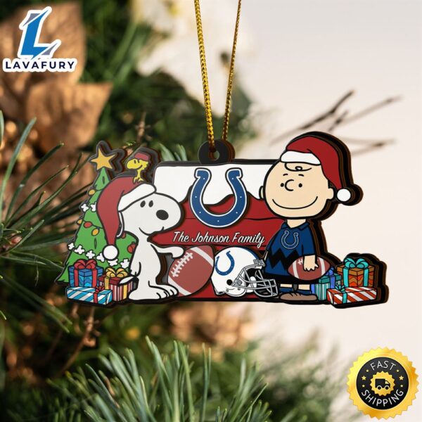 Indianapolis Colts Snoopy NFL Sport Ornament Custom Your Family Name