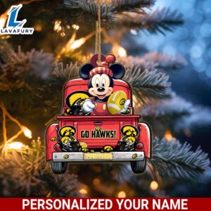 Iowa Hawkeyes Mickey Mouse Ornament Personalized Your Name Sport Home Decor