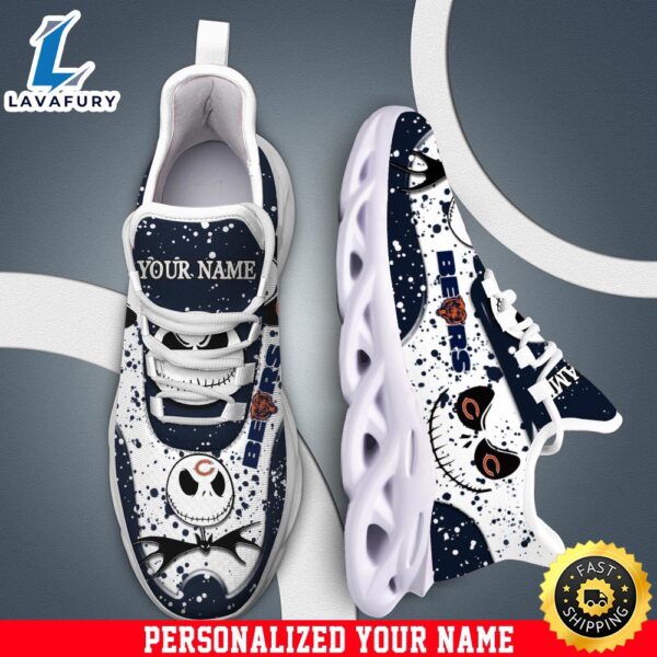 Jack Skellington Chicago Bears White NFL Clunky Shoess Personalized Your Name