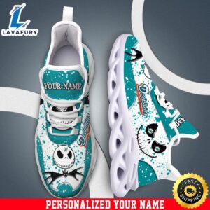 Jack Skellington Miami Dolphins White NFL Clunky Shoess Personalized Your Name