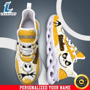 Jack Skellington Pittsburgh Steelers White NFL Clunky Shoess Personalized Your Name