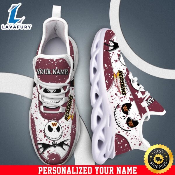 Jack Skellington Washington Commanders White NFL Clunky Shoess Personalized Your Name