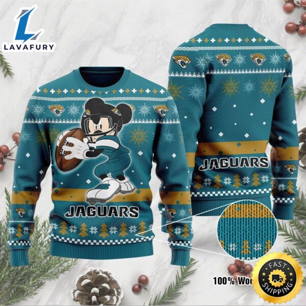Jacksonville Jaguars Mickey Mouse Funny Ugly Christmas Sweater, Perfect Holiday Gift