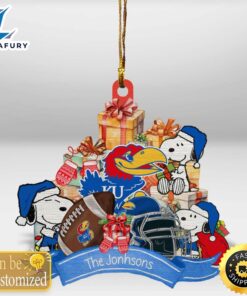 Kansas Jayhawks Snoopy Christmas Personalized…