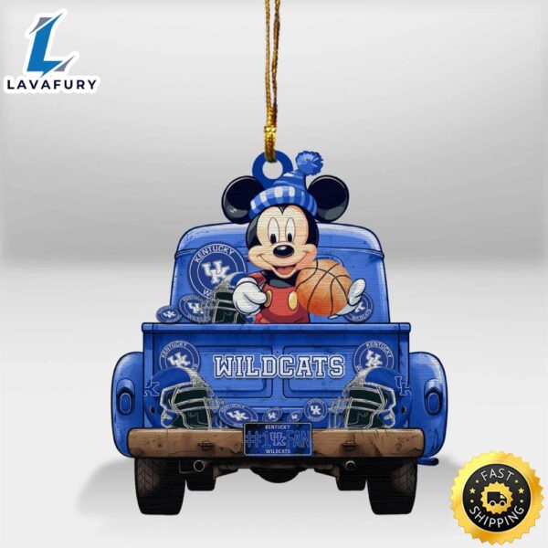 Kentucky Wildcats Mickey Mouse Christmas Wood Ornament