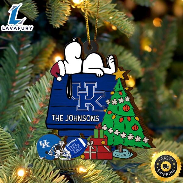 Kentucky Wildcats Snoopy Christmas NCAA Ornament Custom Name