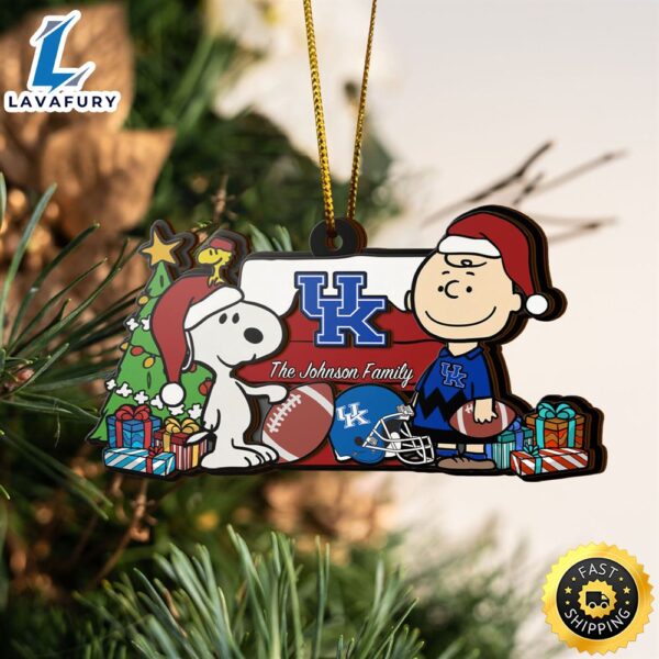 Kentucky Wildcats Snoopy Christmas NCAA Ornament Custom Your Family Name