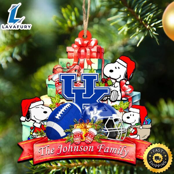Kentucky Wildcats Snoopy Christmas NCAA Ornament Personalized Your Family Name