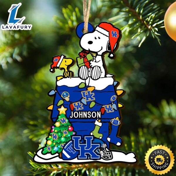 Kentucky Wildcats Snoopy Christmas NCAA Ornament Personalized Your Name