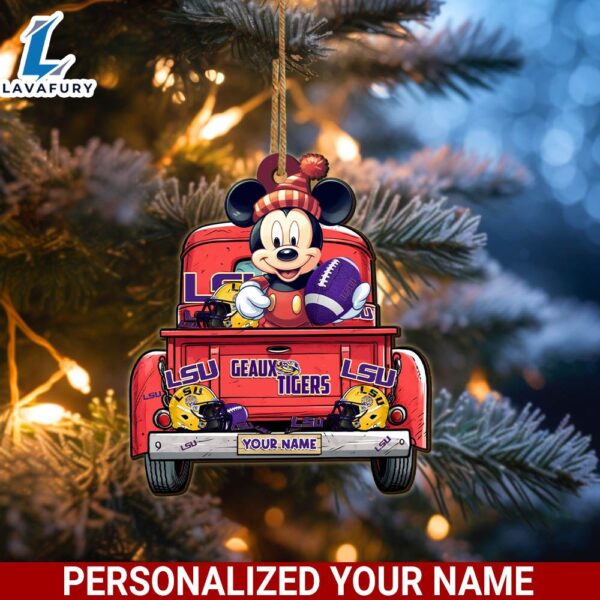 LSU TIGERS Mickey Mouse Ornament Personalized Your Name Sport Home Decor