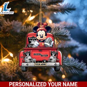 Las Vegas Raiders Mickey Mouse Ornament Personalized Your Name Sport Home Decor