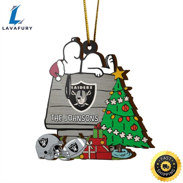 Las Vegas Raiders Snoopy NFL Sport Ornament Custom Name