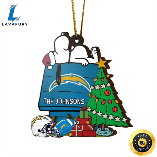Los Angeles Chargers Snoopy NFL Sport Ornament Custom Name
