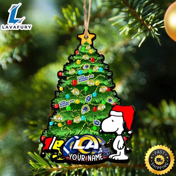 Los Angeles Rams Snoopy And NFL Sport Ornament Personalized Your Name
