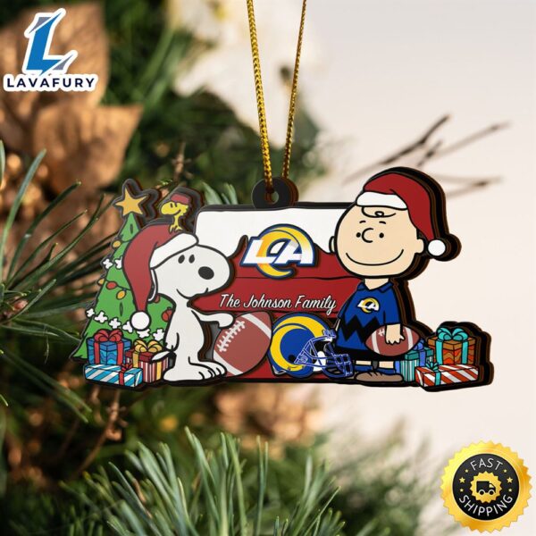 Los Angeles Rams Snoopy NFL Sport Ornament Custom Your Family Name