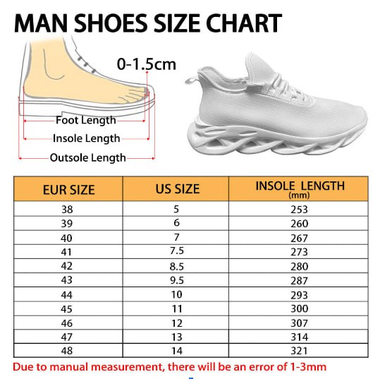 Men Shoes Size Chart