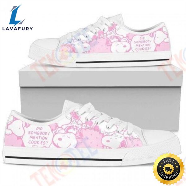 Mens Womens Pink Snoopy Low Top Shoes Custom Print Footwear Converse