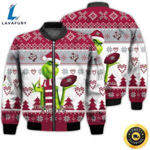 Merry Christmas 2023 Ugly Unisex National Collegiate Athletic Association American Grinch Cute AM Aggies 3D Bomber Jacket