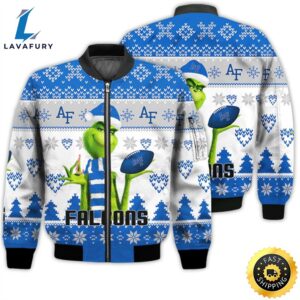 Merry Christmas 2023 Ugly Unisex National Collegiate Athletic Association American Grinch Cute Air Force Falcons 3D Bomber Jacket