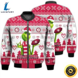 Merry Christmas 2023 Ugly Unisex National Collegiate Athletic Association American Grinch Cute Crimson Tide 3D Bomber Jacket