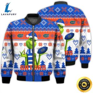 Merry Christmas 2023 Ugly Unisex National Collegiate Athletic Association American Grinch Cute Gators 3D Bomber Jacket