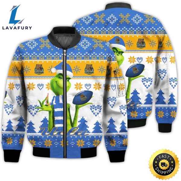 Merry Christmas 2023 Ugly Unisex National Collegiate Athletic Association American Grinch Cute UCLA Bruins 3D Bomber Jacket