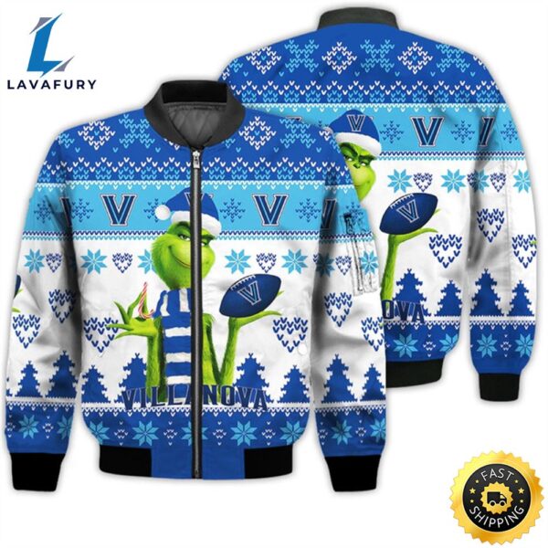 Merry Christmas 2023 Ugly Unisex National Collegiate Athletic Association American Grinch Cute Villanova Wildcats 3D Bomber Jacket