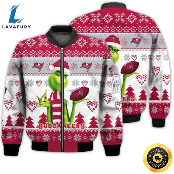 Merry Christmas 2023 Ugly Unisex Super Bowl American Grinch Cute Buccaneers 3D Bomber Jacket
