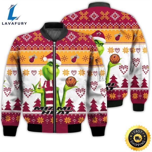 Merry Christmas 2023 Ugly Unisex The National Basketball Association American Grinch Cute Heat 3D Bomber Jacket