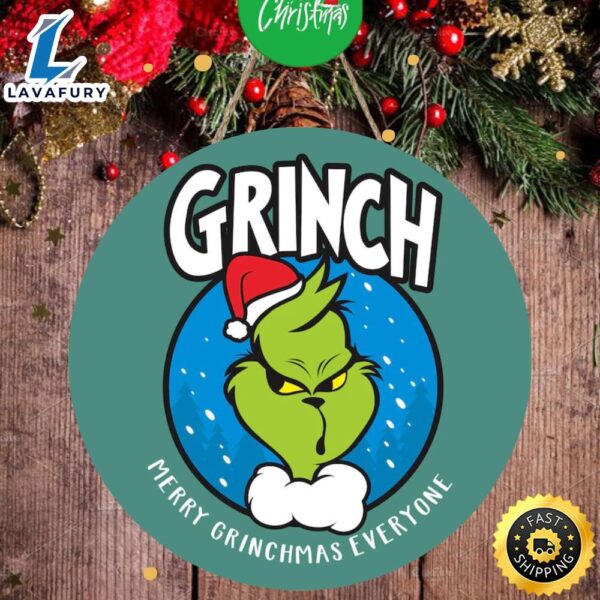 Merry Grinchmas Everyone Grinch Face 2023 Grinch Merry Christmas Sign