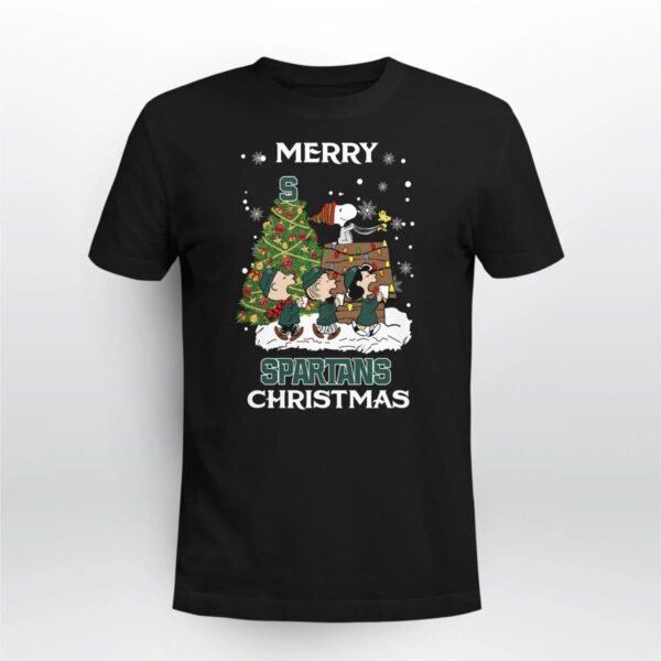 Michigan State Spartans Snoopy Family Christmas Shirt