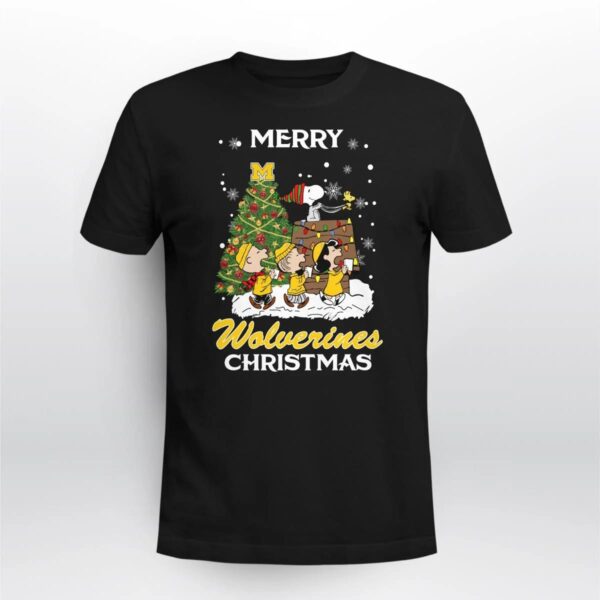 Michigan Wolverines Snoopy Family Christmas Shirt