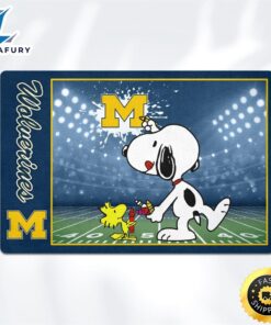 Michigan Wolverines Snoopy Outside Doormat