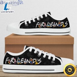 Mickey & Friends Black Pattern Disney Cartoon Sneakers Low Top Shoes