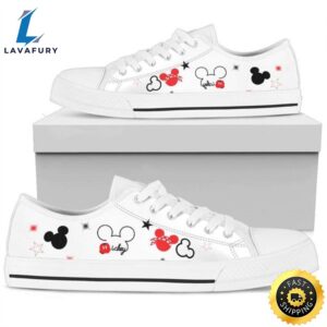 Mickey Mouse Custom Print Sneakers Canvas Low Top Shoes