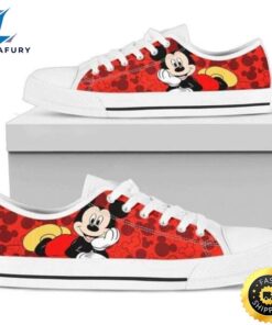 Mickey Mouse Red Low Top Converse Sneaker Style Shoes
