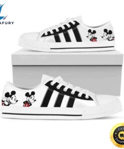Mickey Mouse Three Black Line Low Top Converse Sneaker Style Shoes